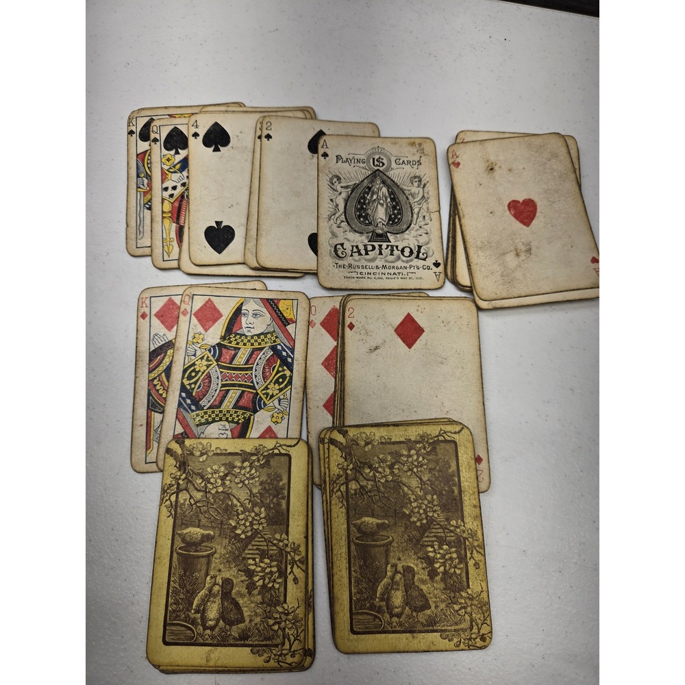 Antique‎ 1881 Capitol Playing Cards Russell & Morgan Pt'g Co Cincinnati OH Rare